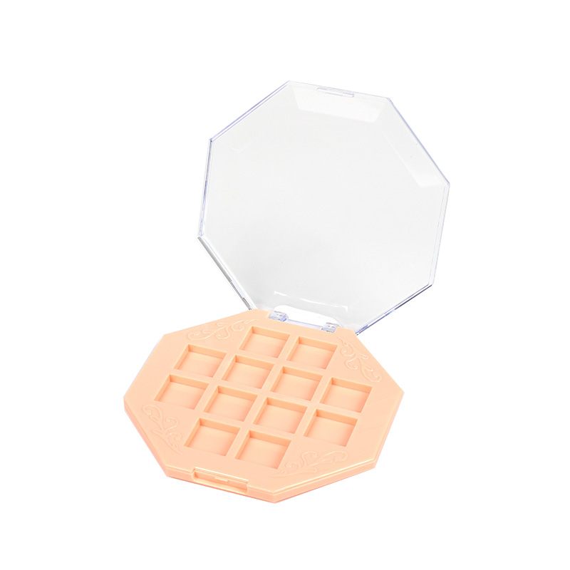 2218-12 Orange Hexagonal 12 Grids Eyeshadow Case