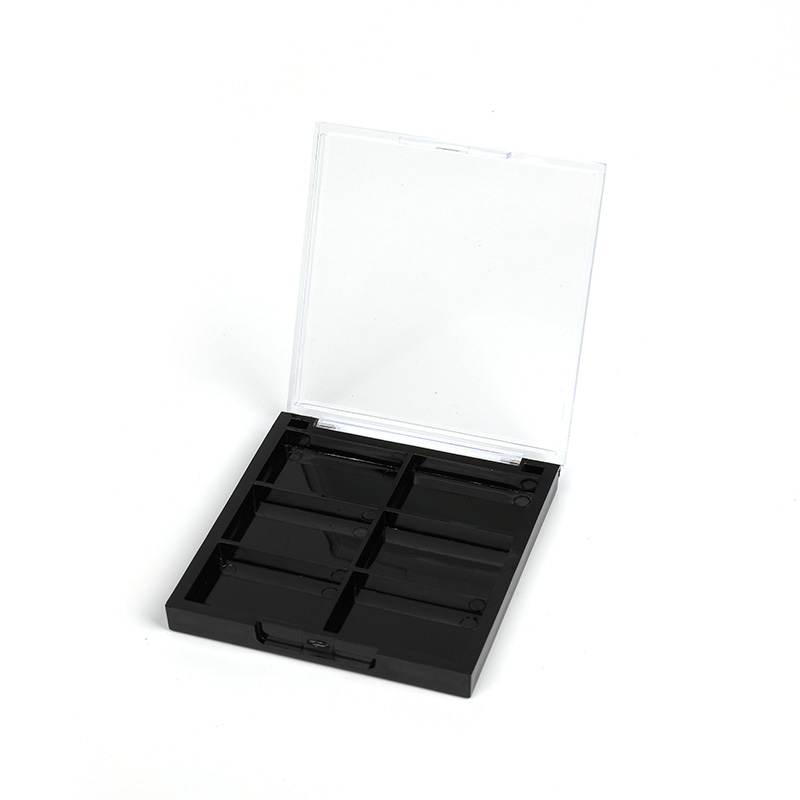 801-6 Black Square 6 Grids Eyeshadow Case