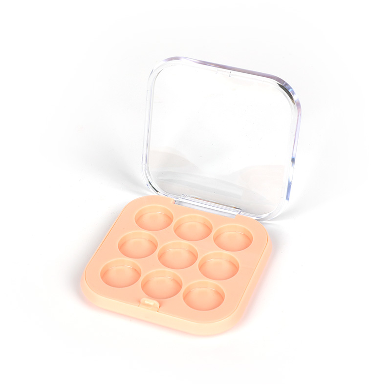 2303-9 Round Orange Square 9 Grids Eyeshadow Case