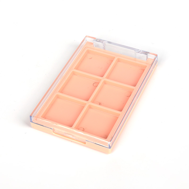 2036-6 Orange Square 6 Grids Eyeshadow Case