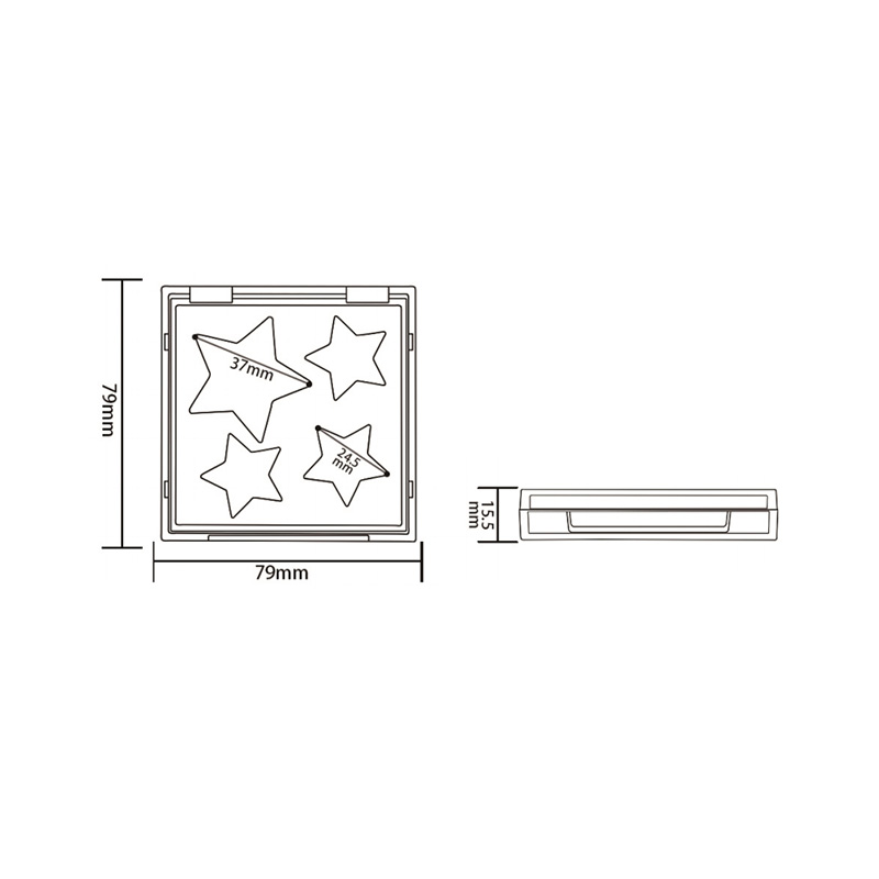 2011-1 Transparent Square 5+2 Grids Eyeshadow Case