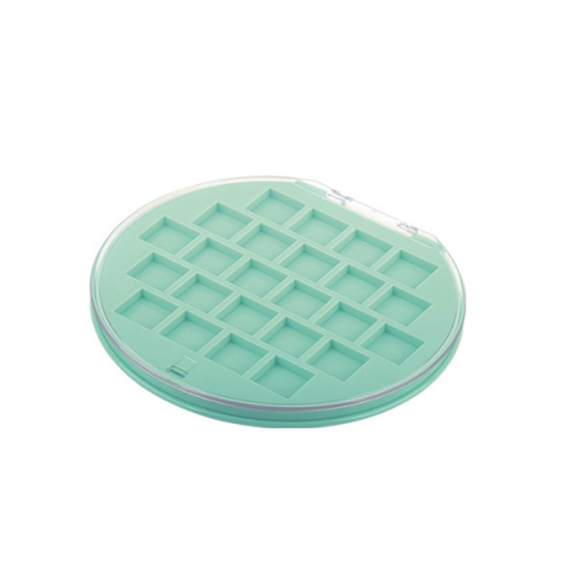 1009-24 Mint Green Round 24 Grids Eyeshadow Case