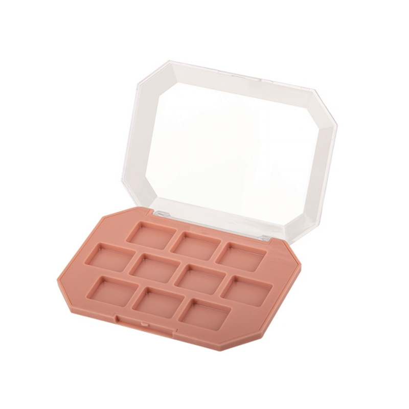 2025-10 Coral Square 10 Grids Eyeshadow Case