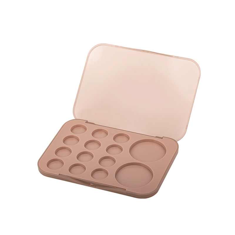 2031-14 Orange Square 14 Grids Eyeshadow Case