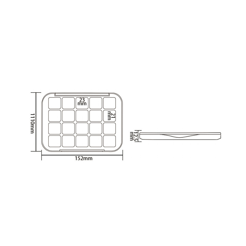 2025-10 Coral Square 10 Grids Eyeshadow Case