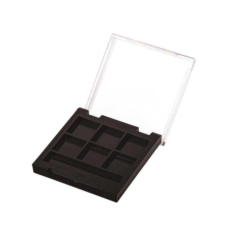 501-6 Black Square 6 Grids Eyeshadow Case