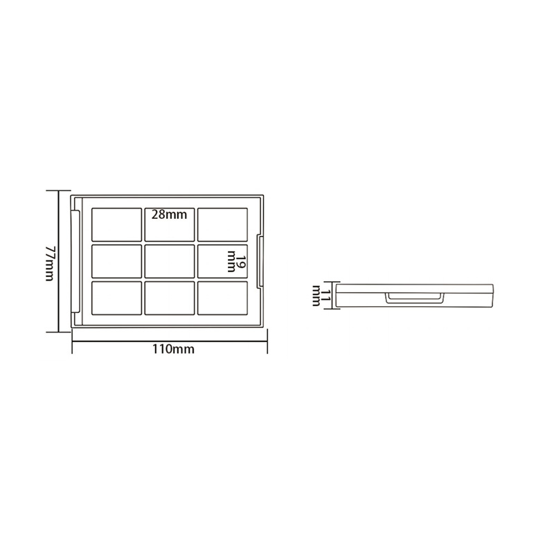 2025-10 Coral Square 10 Grids Eyeshadow Case