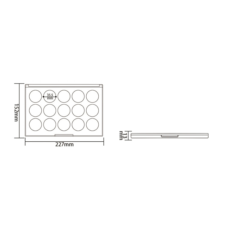 1009-24 Mint Green Round 24 Grids Eyeshadow Case