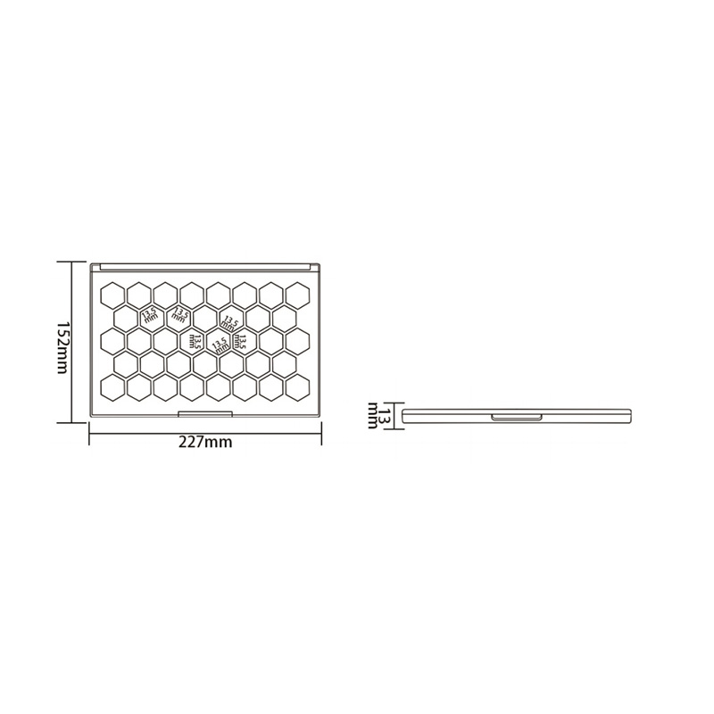 1009-24 Mint Green Round 24 Grids Eyeshadow Case