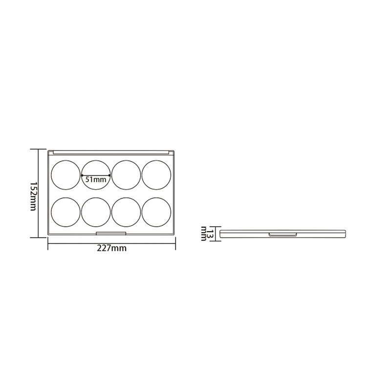 1009-24 Mint Green Round 24 Grids Eyeshadow Case