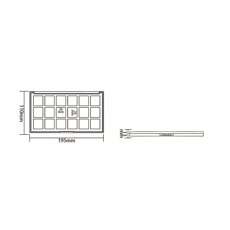 2038-88 Pink Square 88 Grids Eyeshadow Case