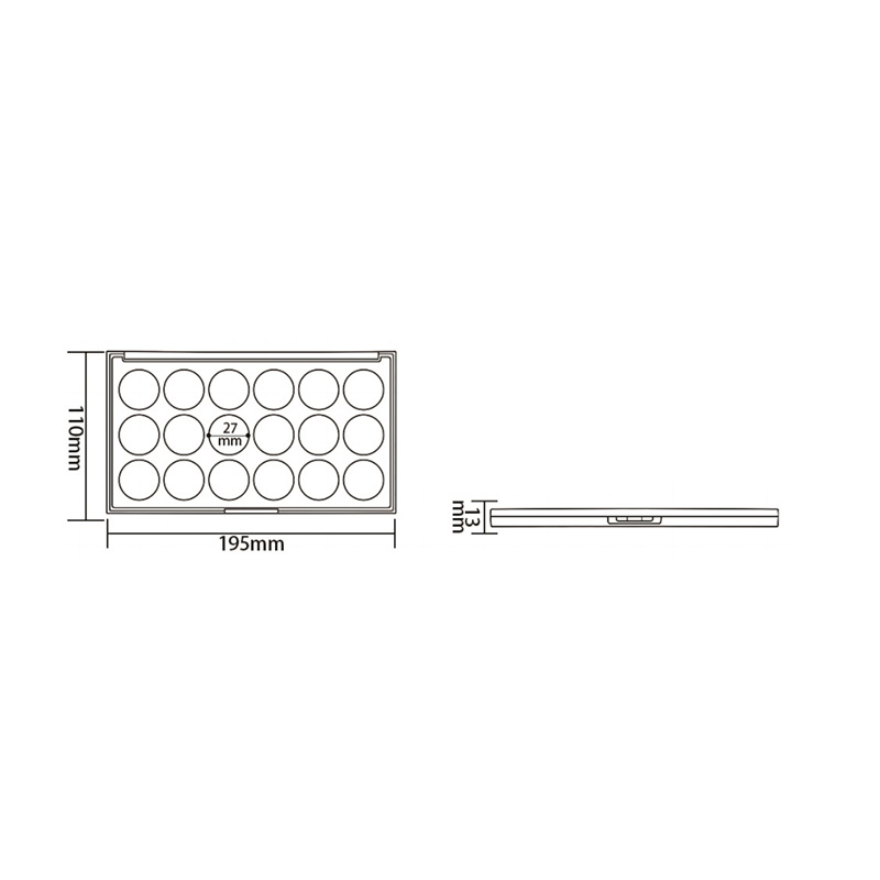 2038-88 Pink Square 88 Grids Eyeshadow Case