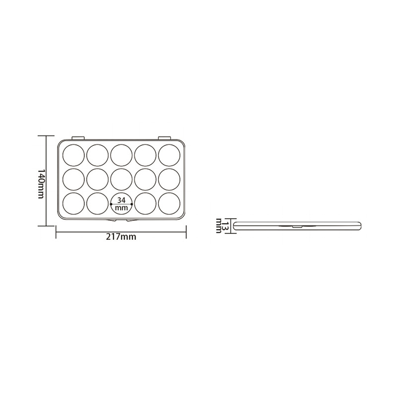 1009-24 Mint Green Round 24 Grids Eyeshadow Case