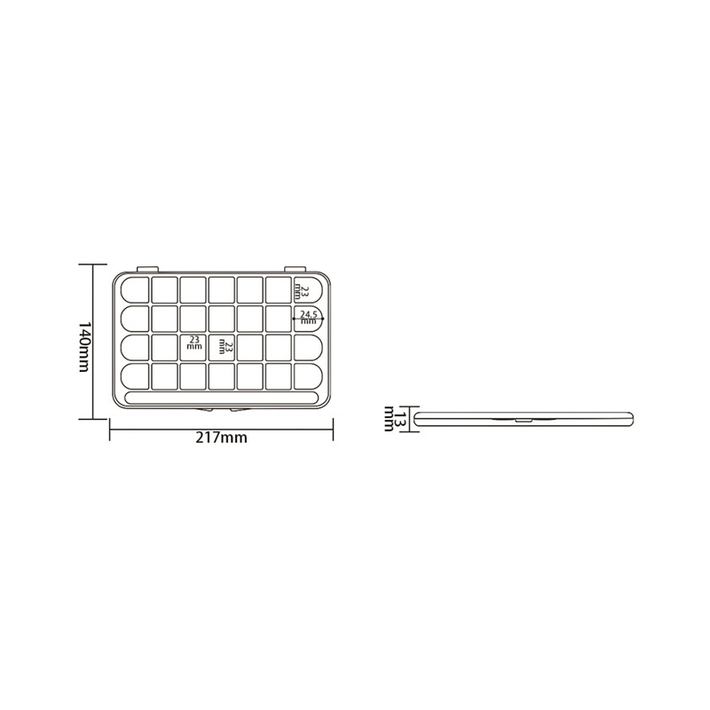 1009-24 Mint Green Round 24 Grids Eyeshadow Case