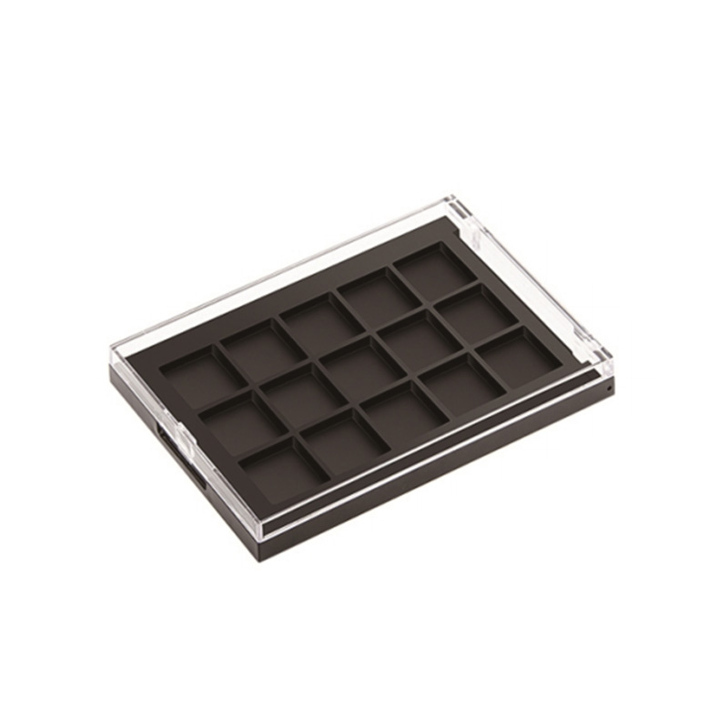 405-8+4 Black Square 8+4 Grids Eyeshadow Case