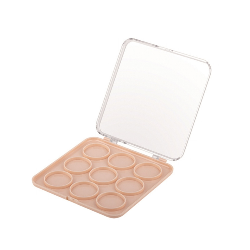 2020-9 Orange Square 9 Grids Eyeshadow Case