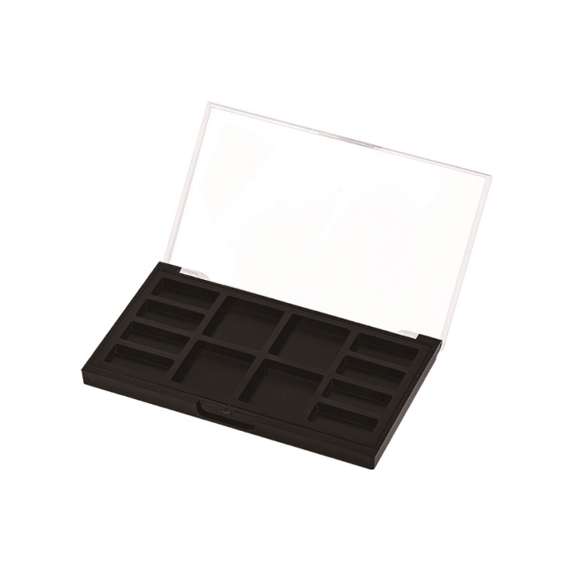 405-4+8 Black Square 4+8 Grids Eyeshadow Case