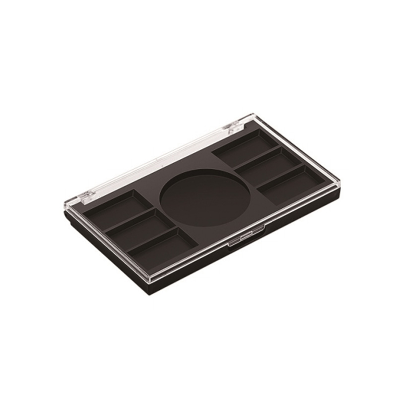 405-8+4 Black Square 8+4 Grids Eyeshadow Case