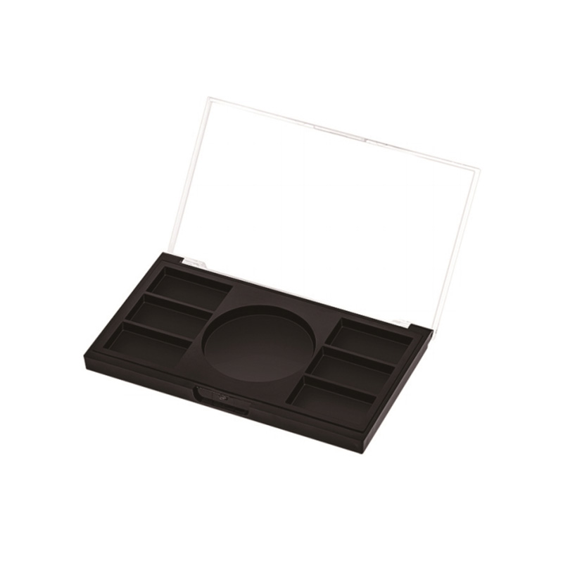 405-7 Black Square 7 Grids Eyeshadow Case